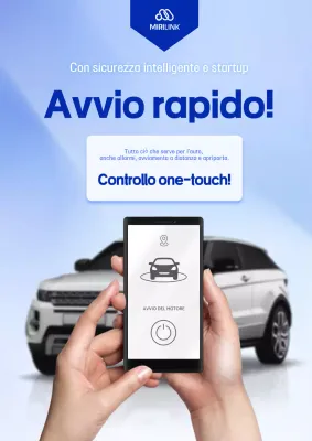 Pubblicità di controllo auto moderna blu cielo