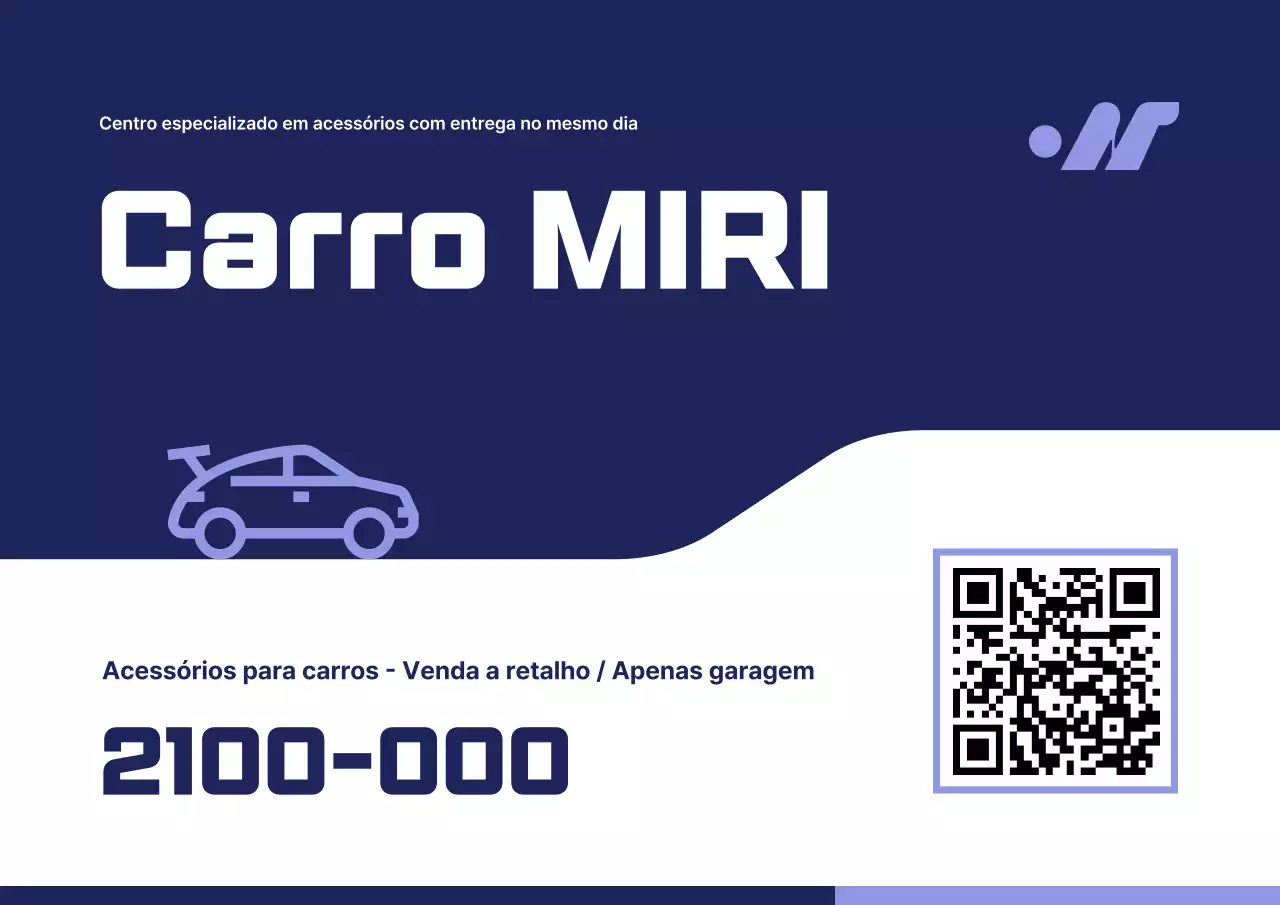 Anúncio de carro limpo azul