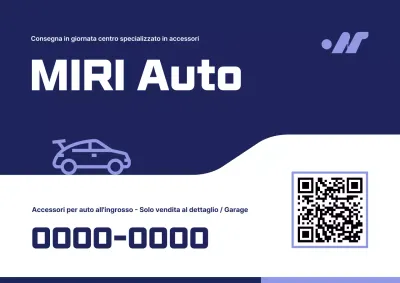 Pubblicità di auto blu e pulite