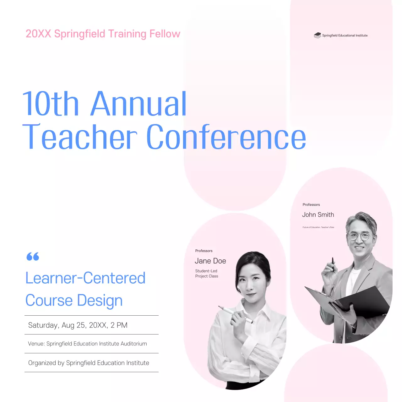 Blue Modern Education Conference