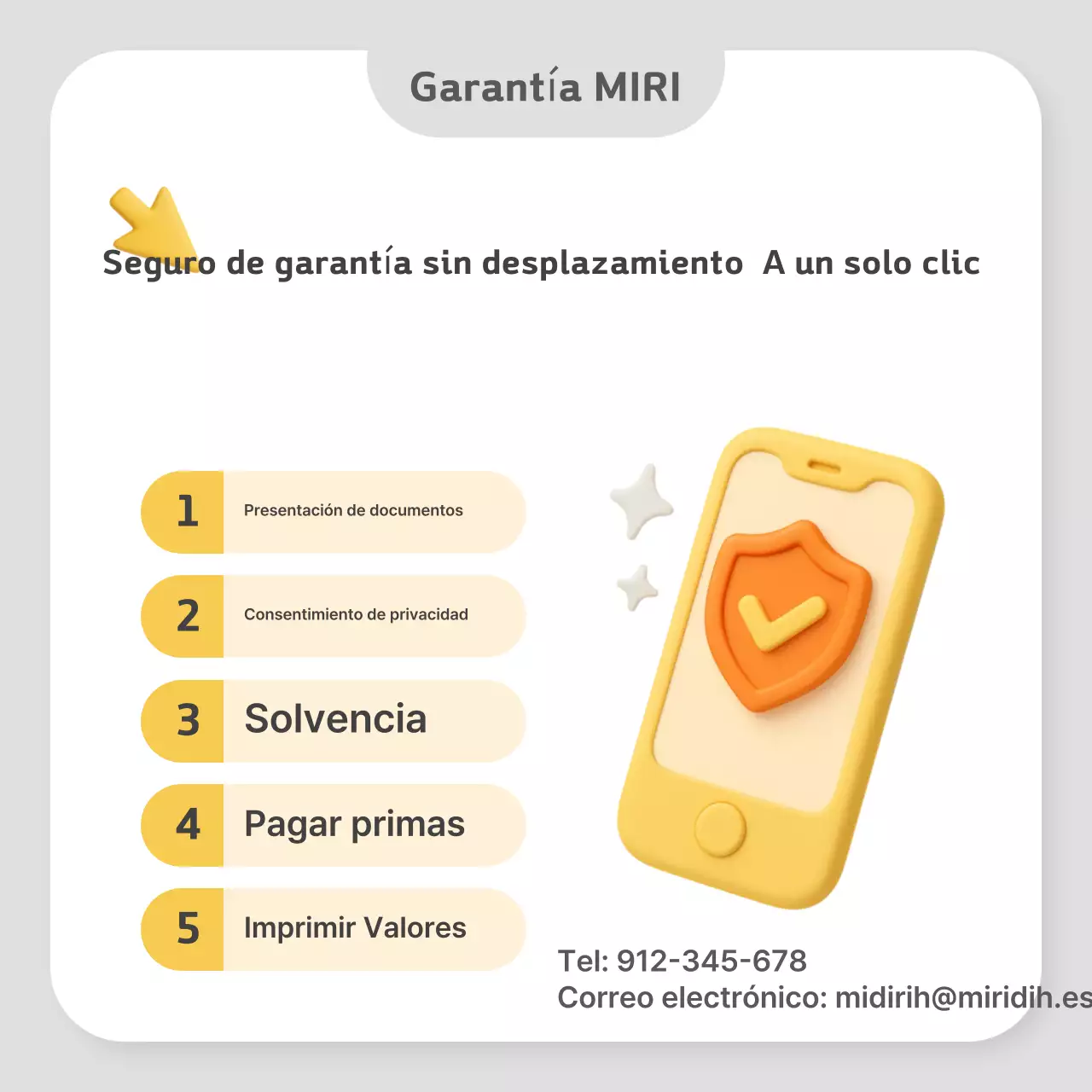 Anuncio de seguros moderno y gris