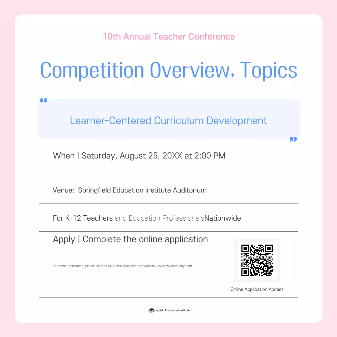 Blue Modern Education Conference