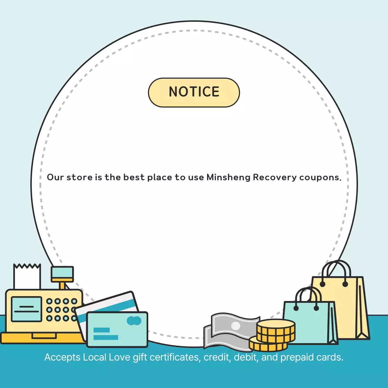 Hướng dẫn sử dụng phiếu tiêu dùng phục hồi sinh kế của người dân Sky Blue Simple