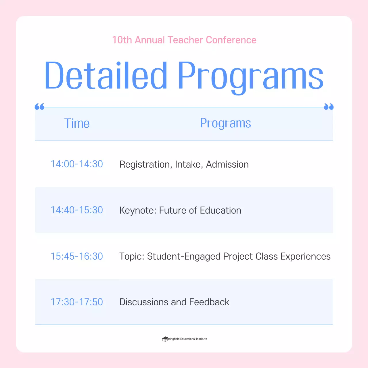 Blue Modern Education Conference