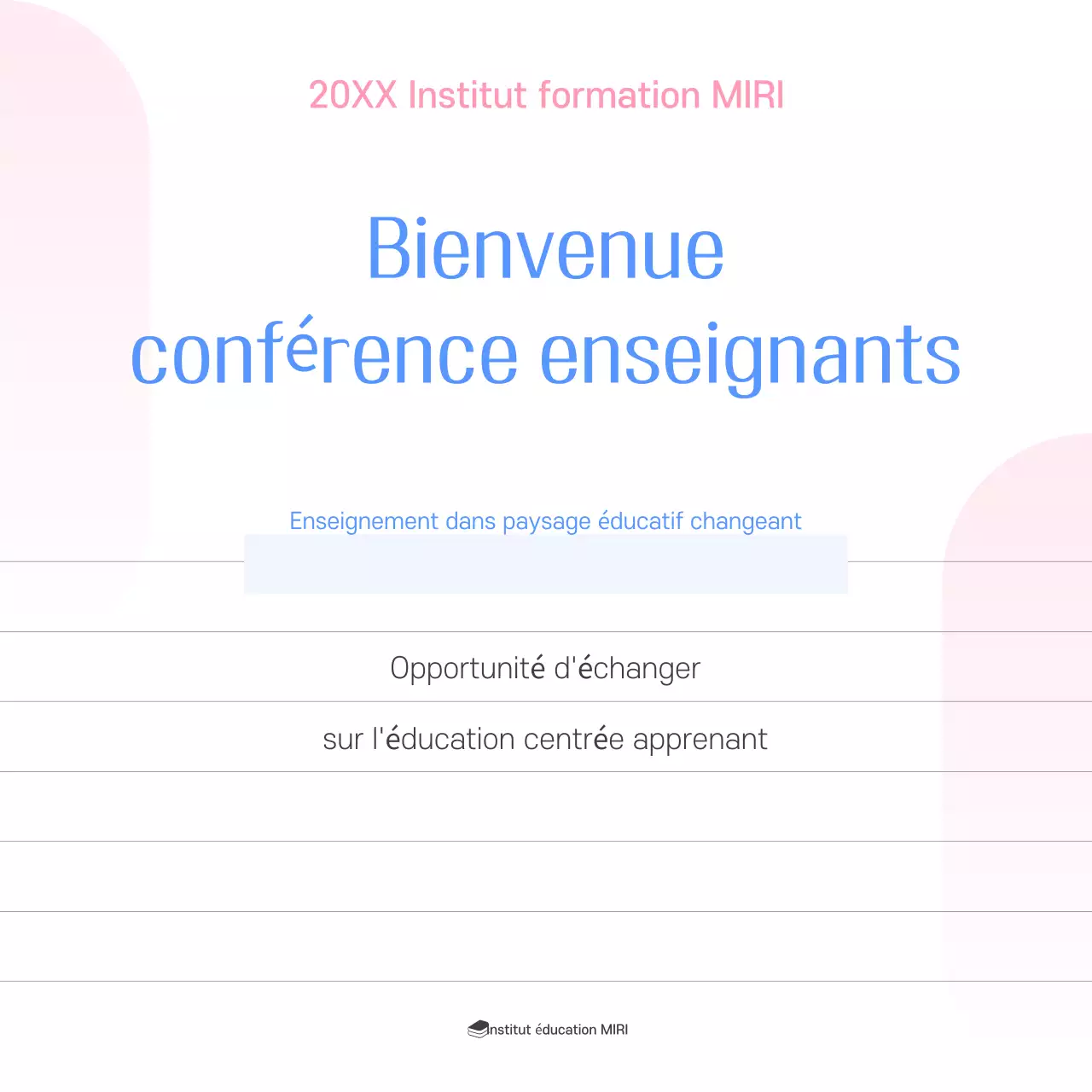 Conférence sur l'éducation moderne bleue