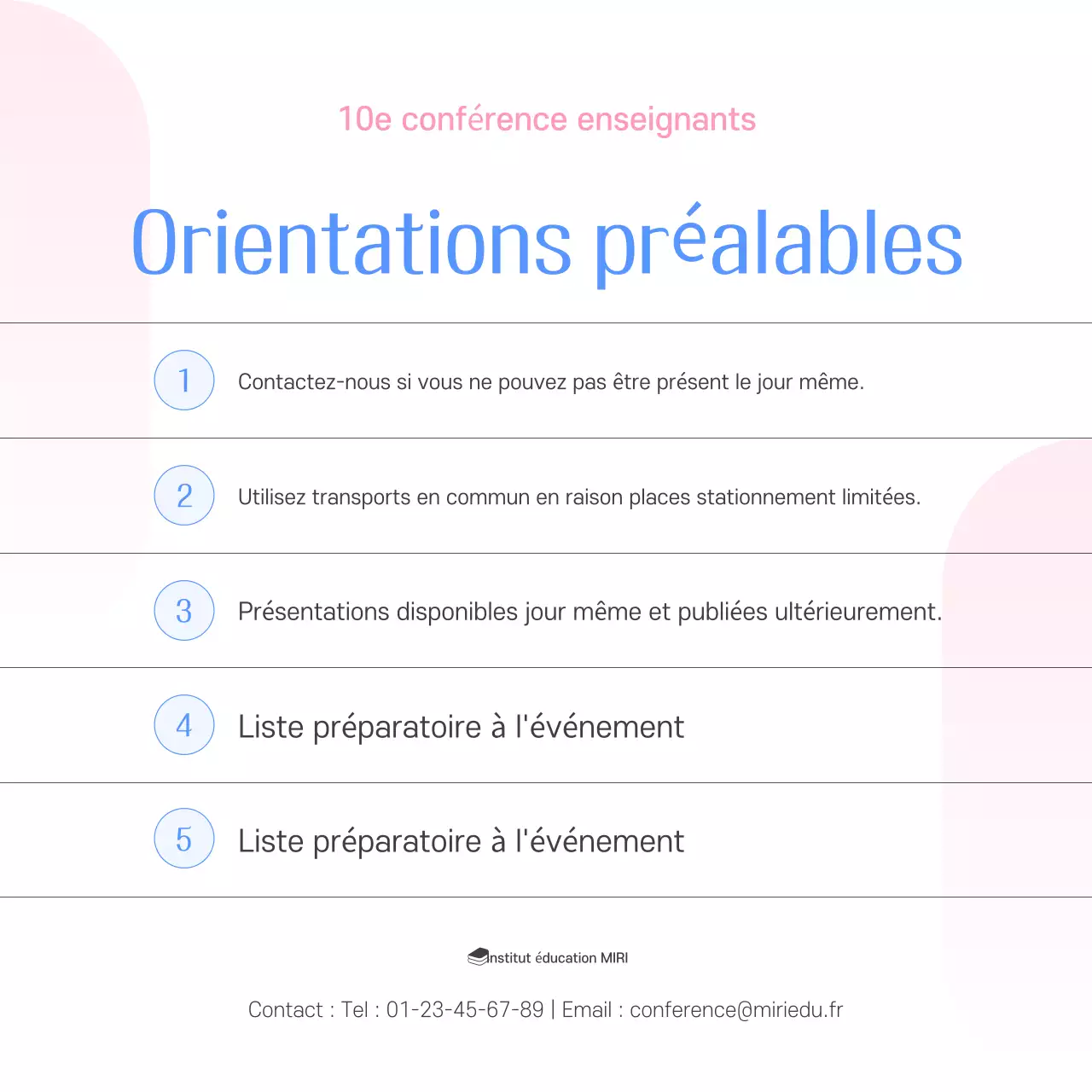 Conférence sur l'éducation moderne bleue