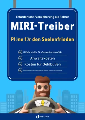 Himmelblaue moderne Fahrerversicherungsanzeige