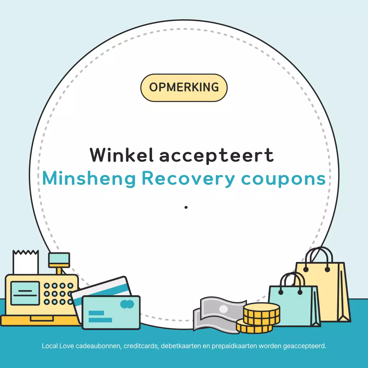 Sky Blue Simple People's Livelihood Recovery Consumptie Coupongids