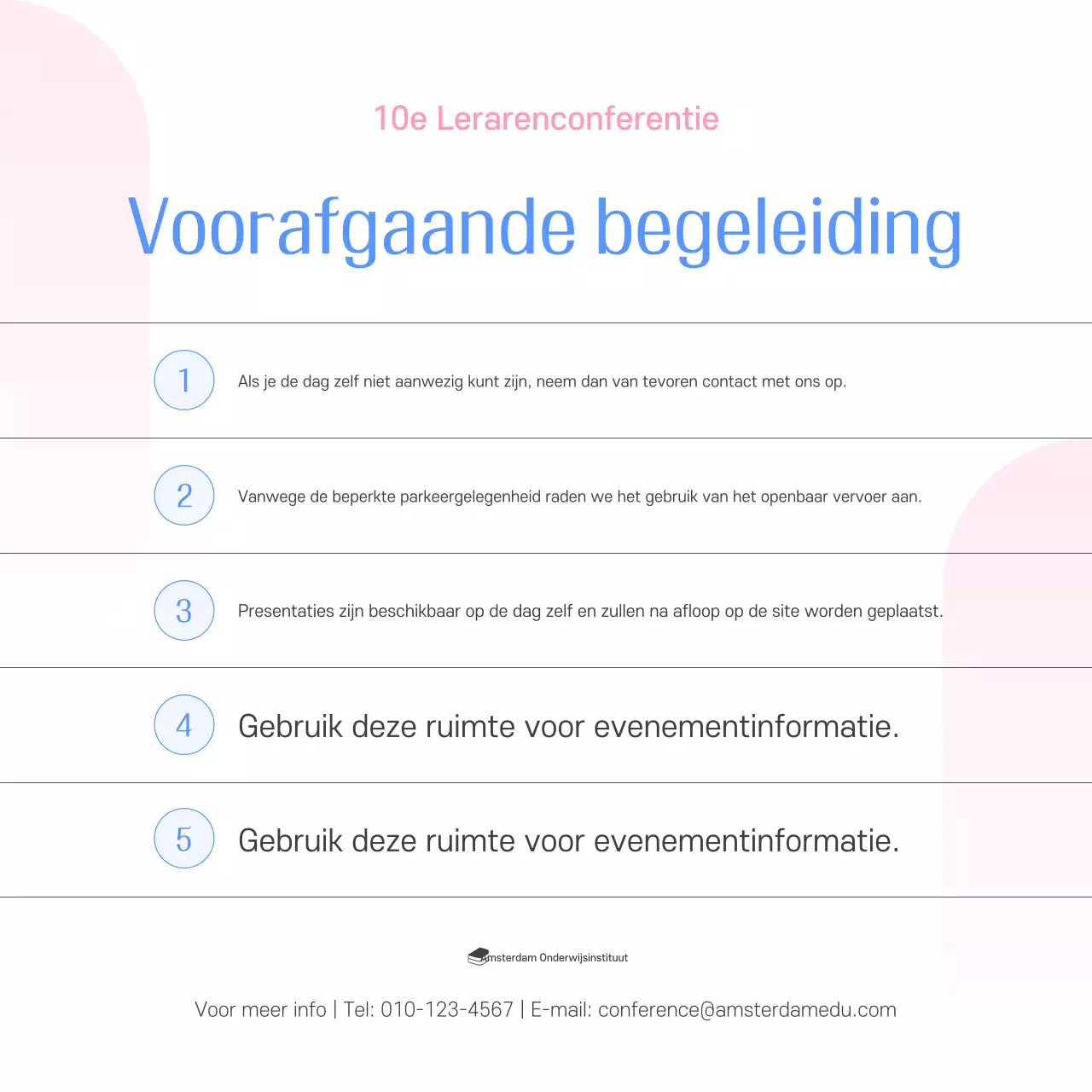 Blue Modern Education Conferentie