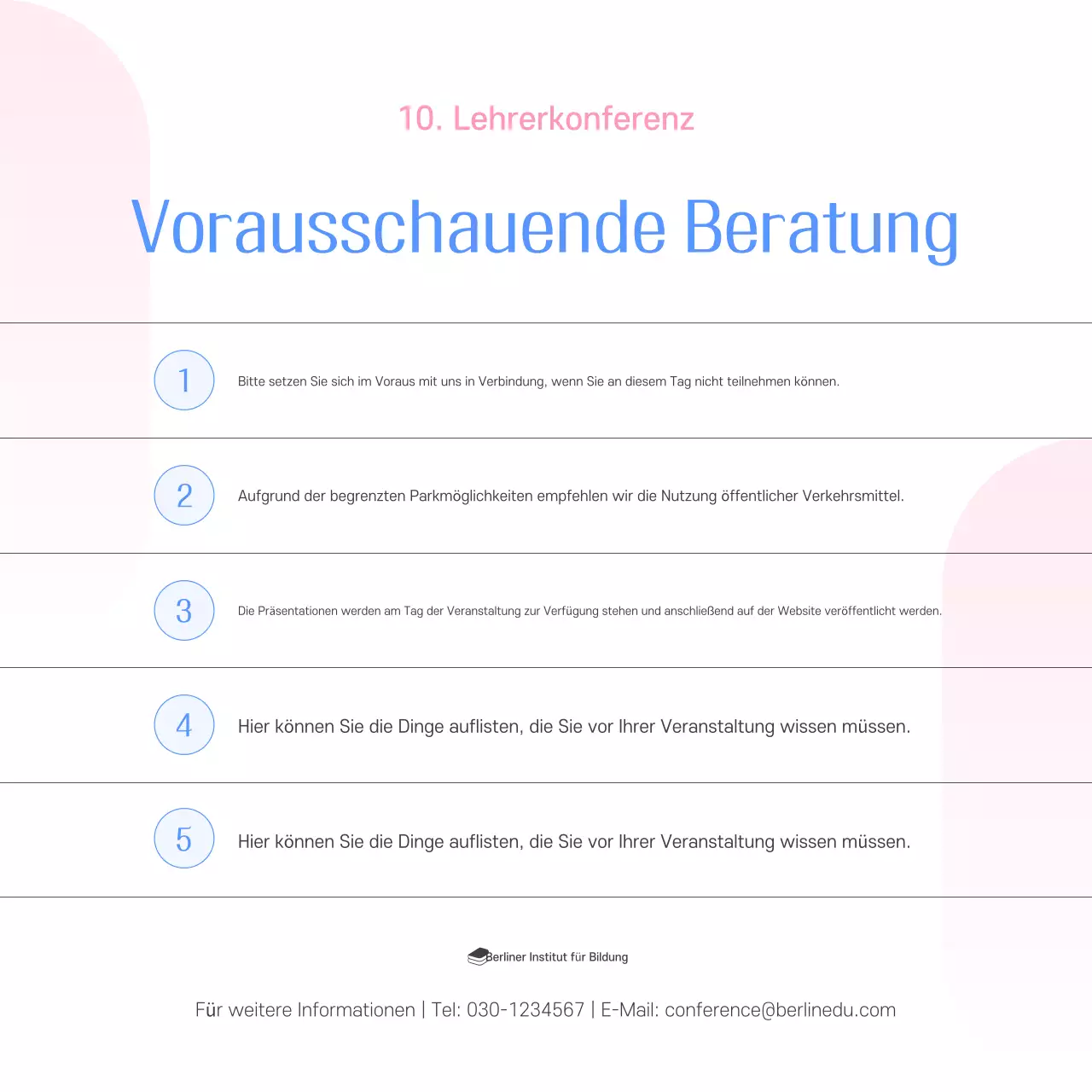 Blue Modern Education Konferenz