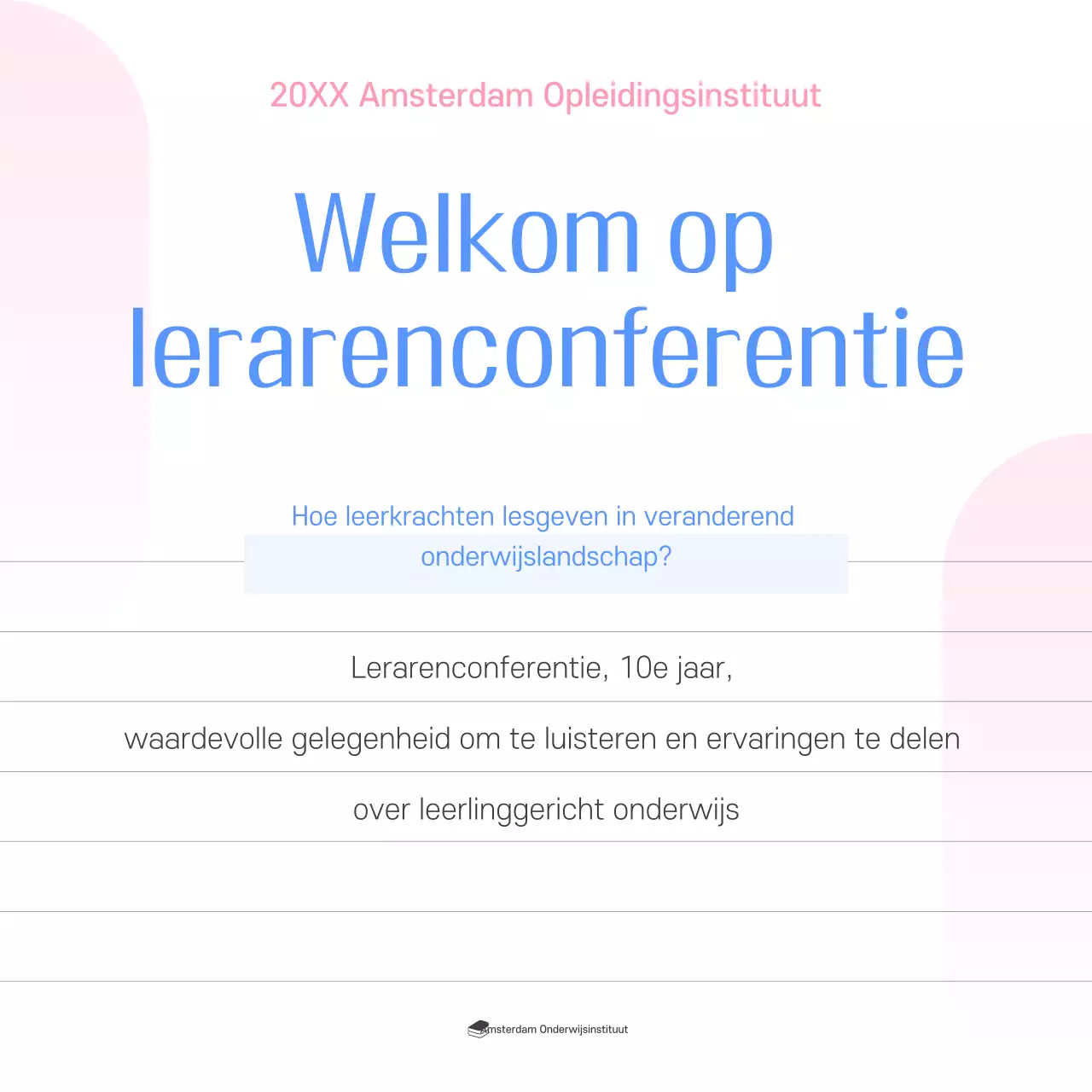 Blue Modern Education Conferentie