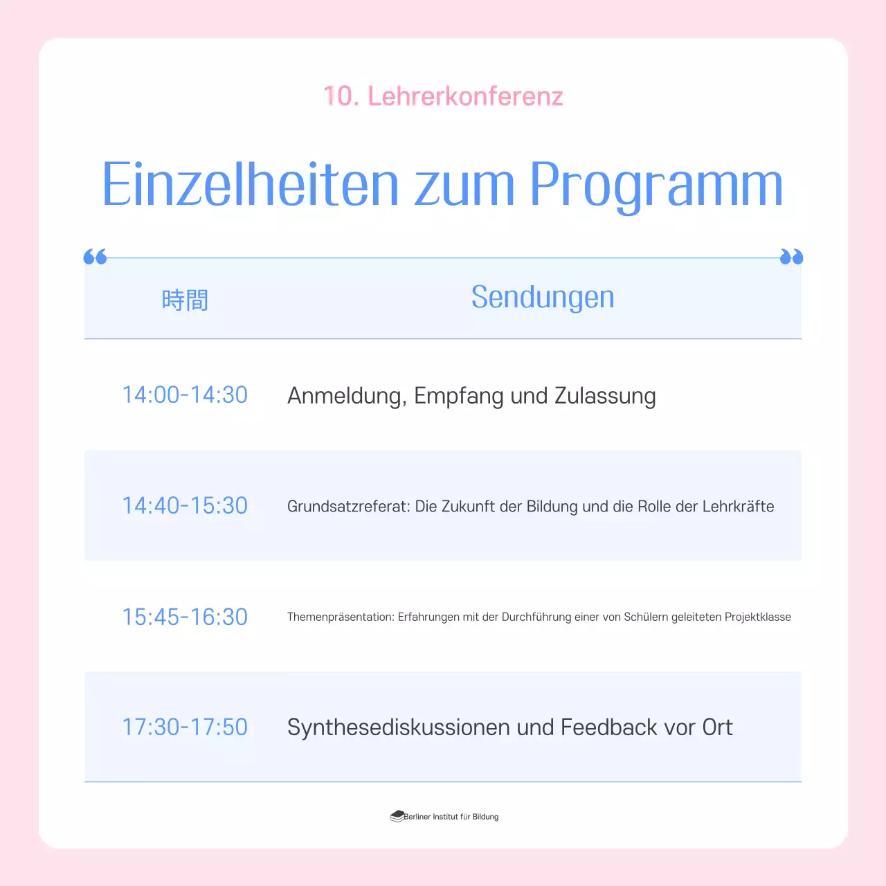 Blue Modern Education Konferenz