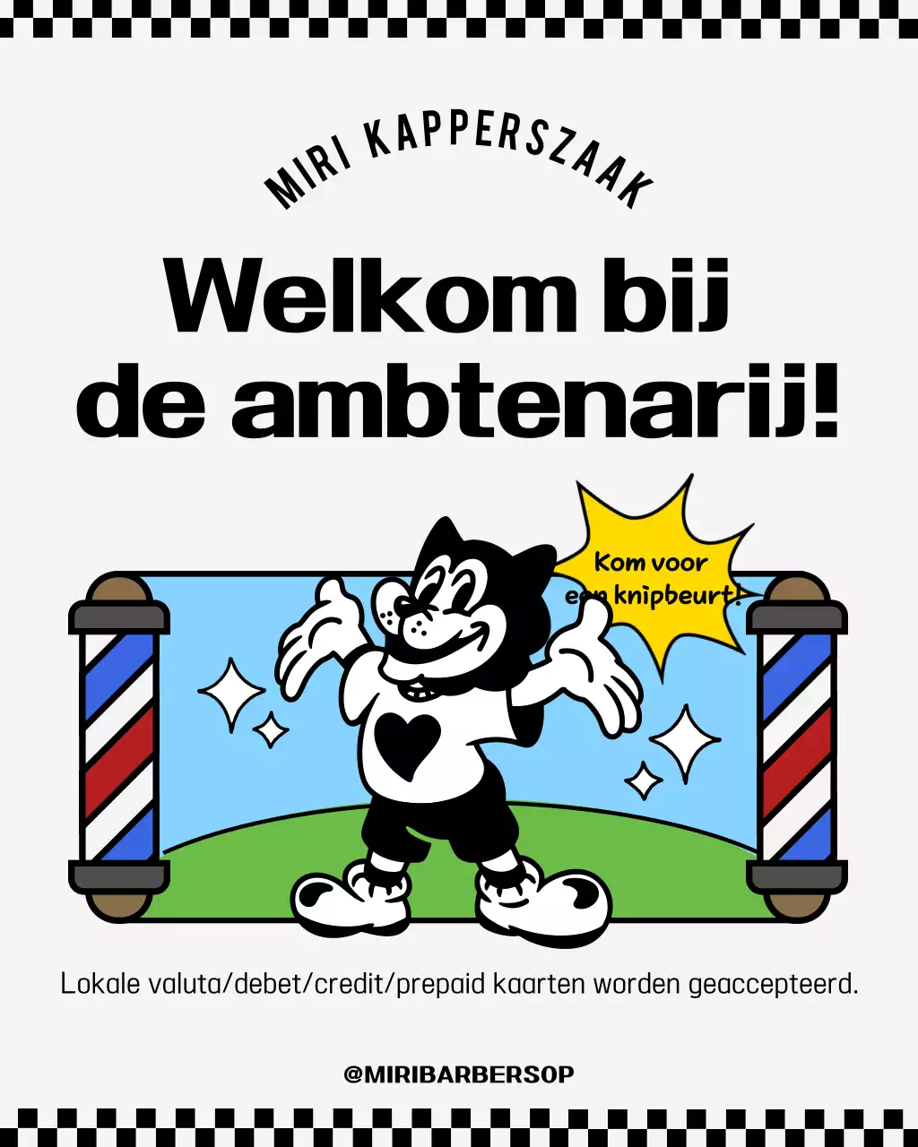 Sky Blue Retro Barbershop Promotie van het gebruik van het Minseong Support Fund