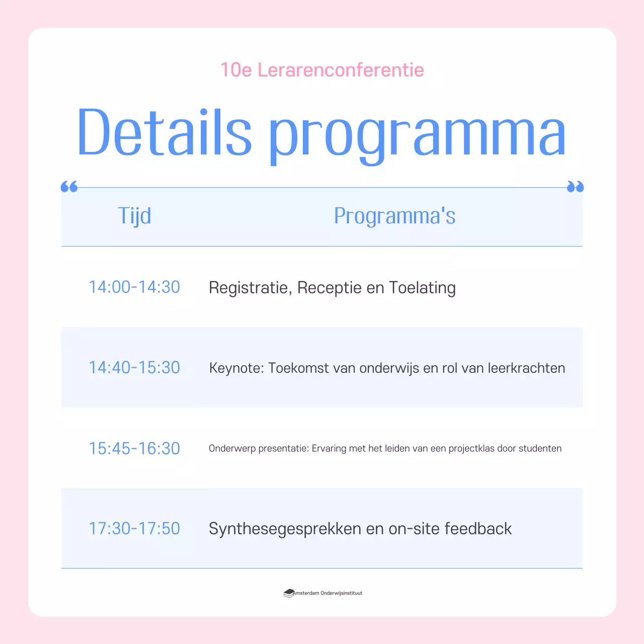 Blue Modern Education Conferentie