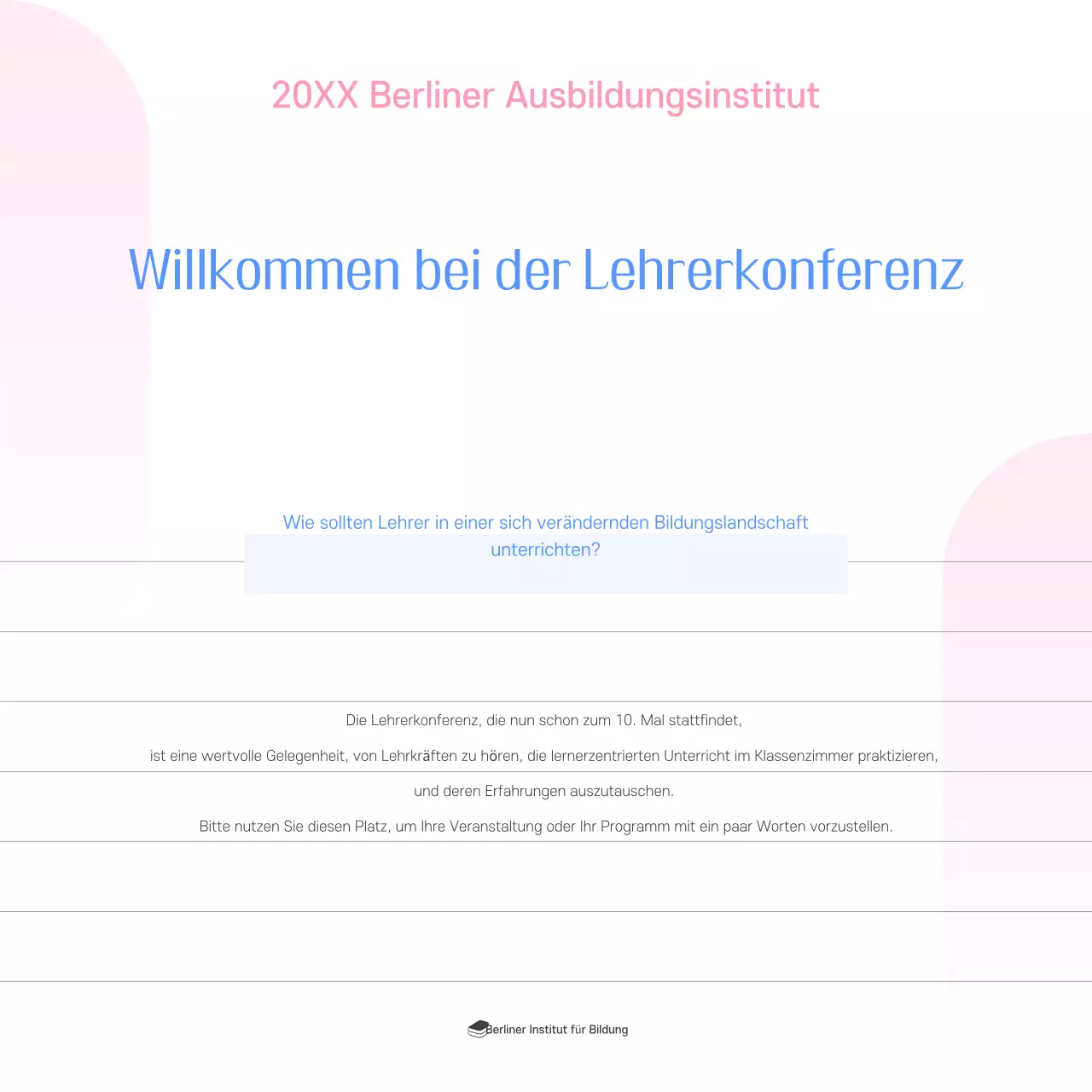 Blue Modern Education Konferenz