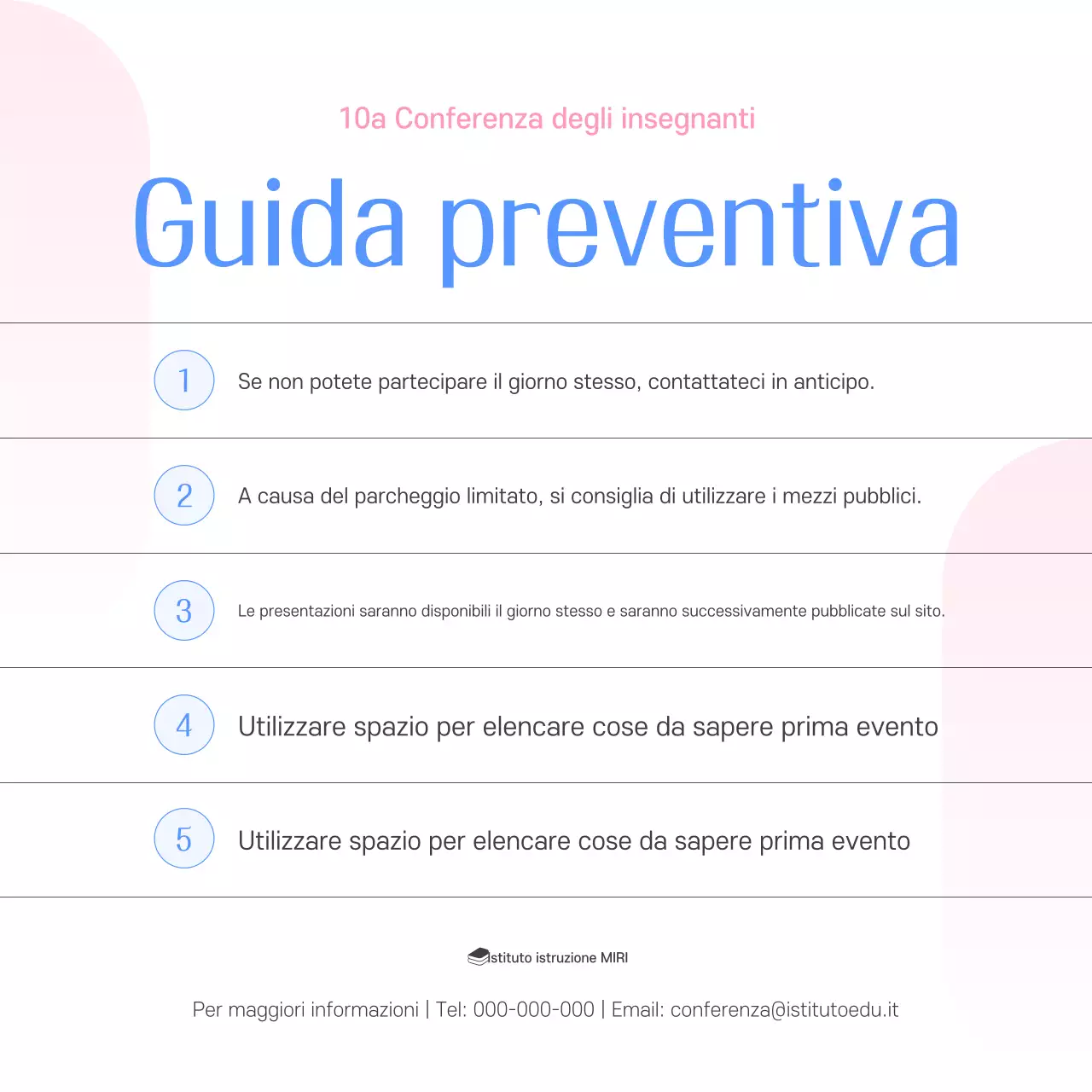 Conferenza sull'educazione moderna blu