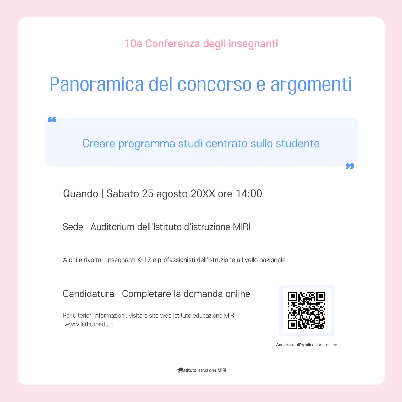 Conferenza sull'educazione moderna blu