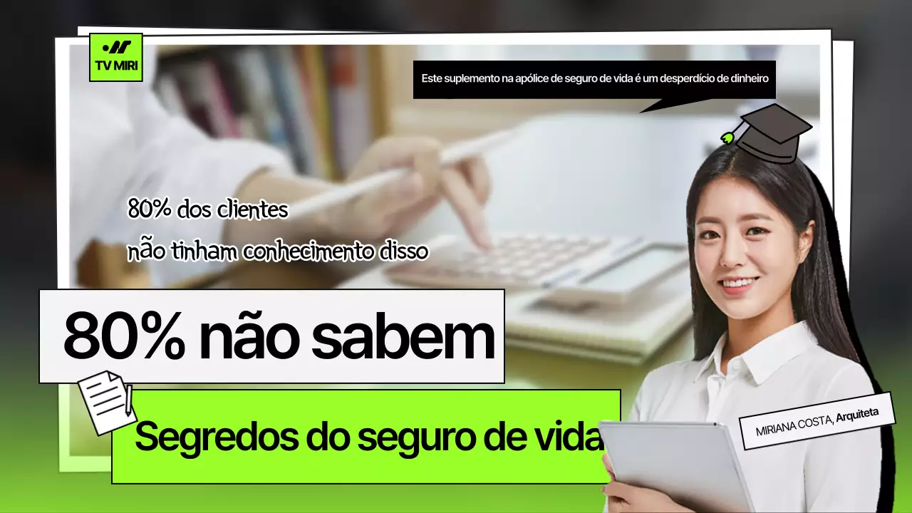 Informações limpas sobre seguro de vida em verde-limão