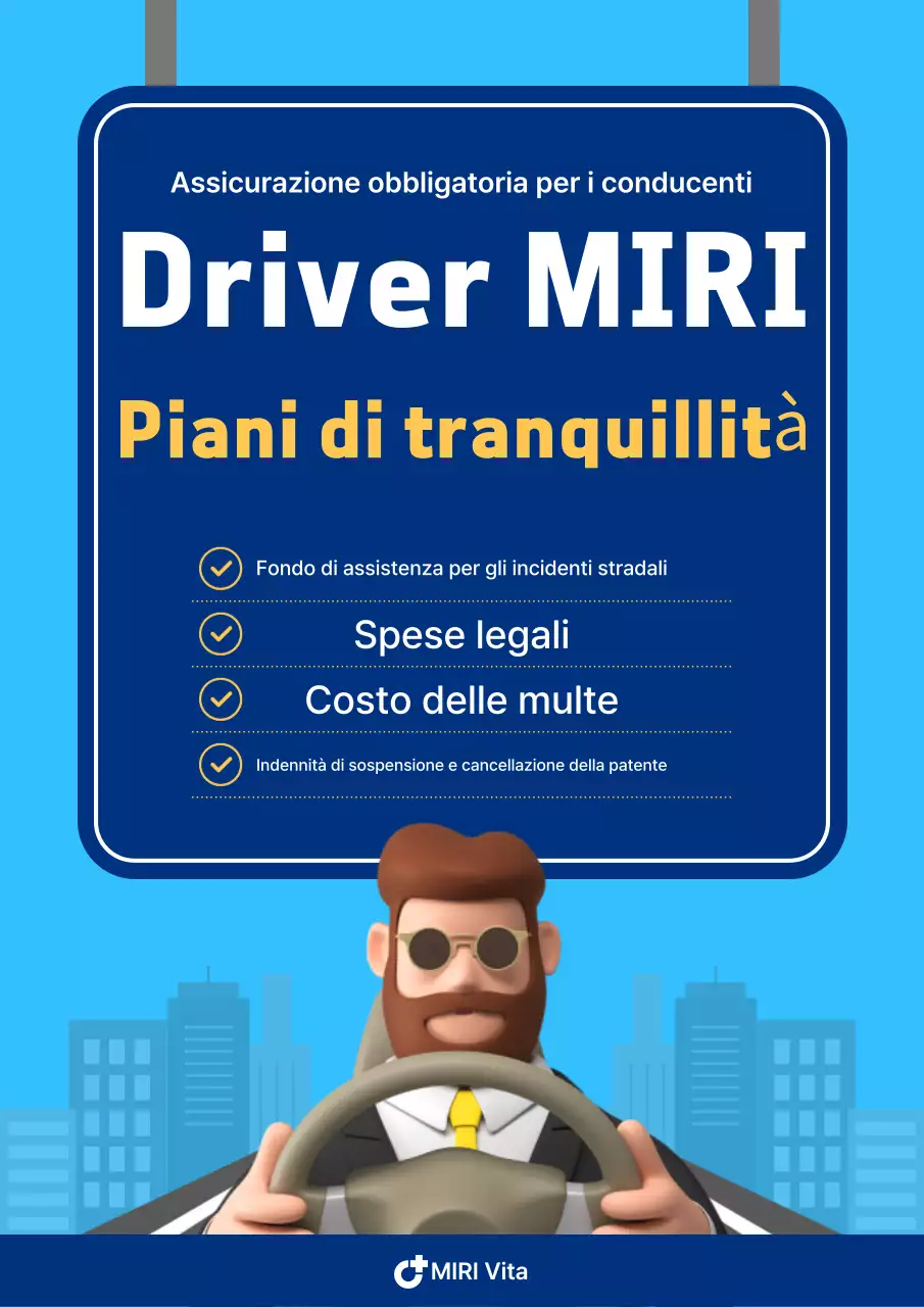 Pubblicità dell'assicurazione per conducenti moderni Sky Blue