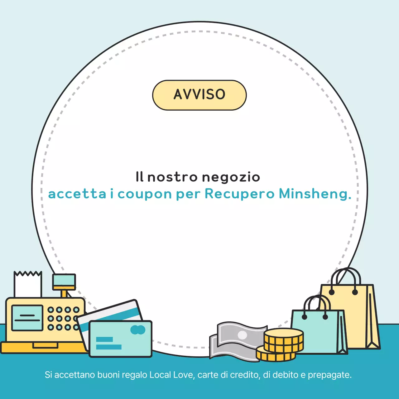 Guida ai coupon di consumo per il recupero dei mezzi di sostentamento di Sky Blue Simple People