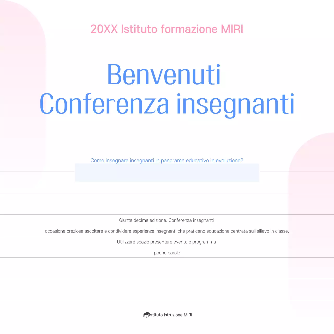 Conferenza sull'educazione moderna blu