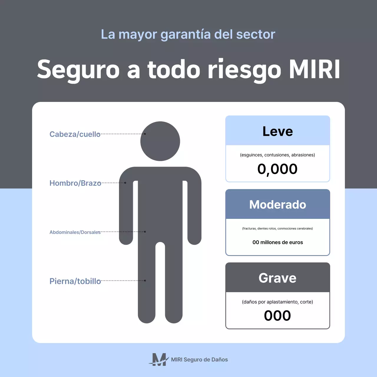 Anuncio de seguros moderno y gris