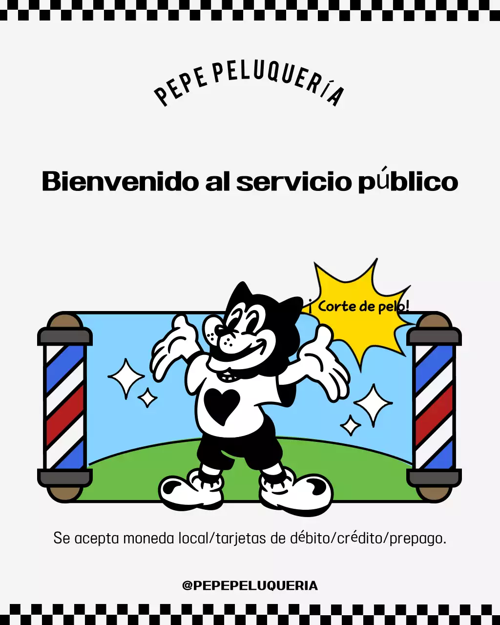Promoción de la Barbería Retro Azul Cielo para el uso del Fondo de Apoyo a Minseong