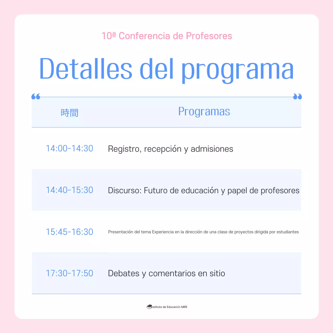 Conferencia de Educación Moderna Azul