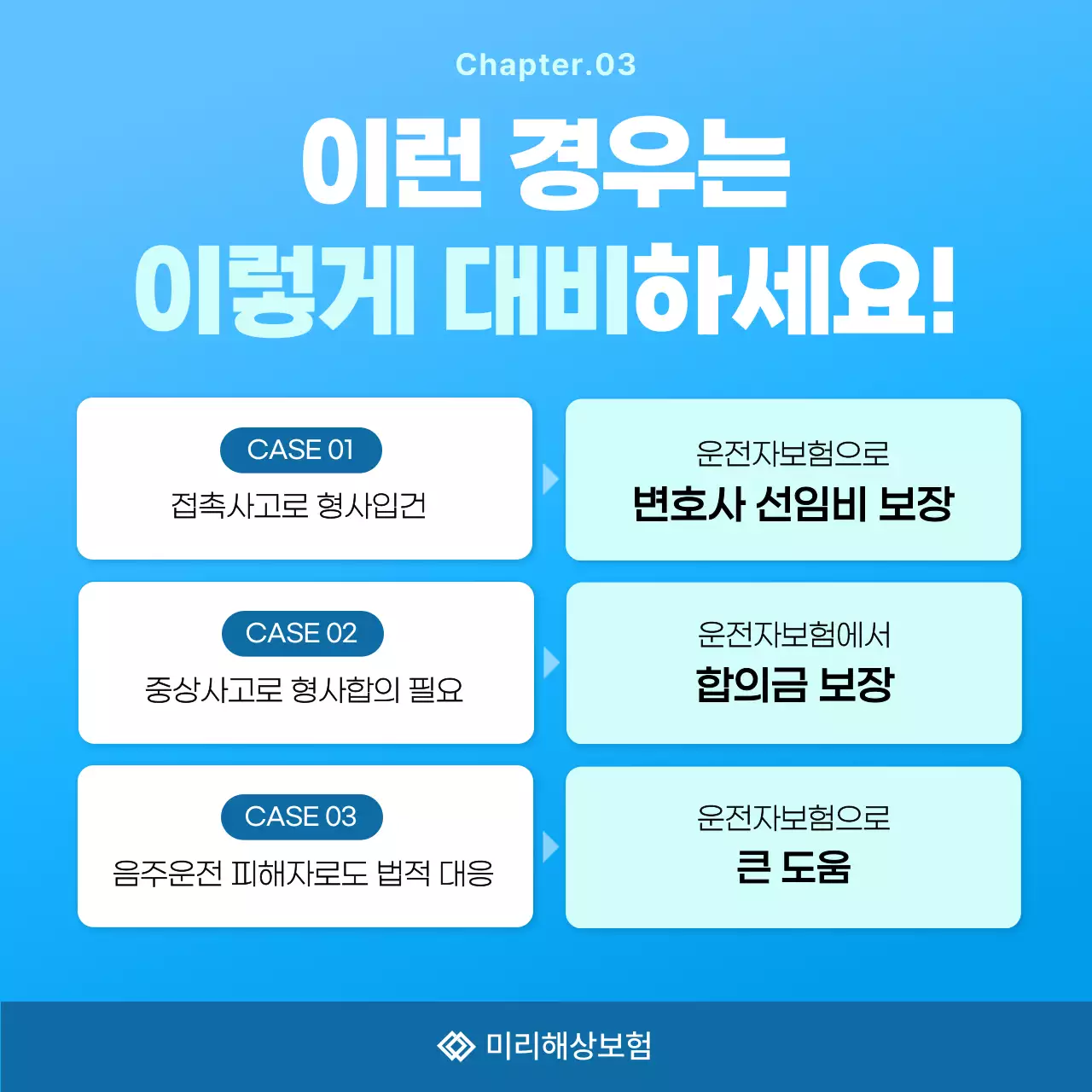 하늘색 깔끔 보험 광고