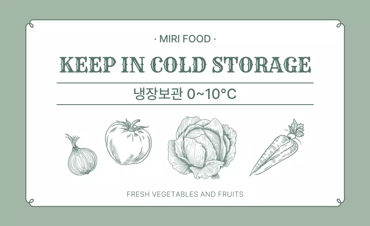 카키 깔끔 냉장 보관 안전 지침