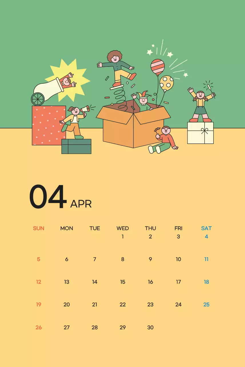 핑크 아기자기한 달력 달력