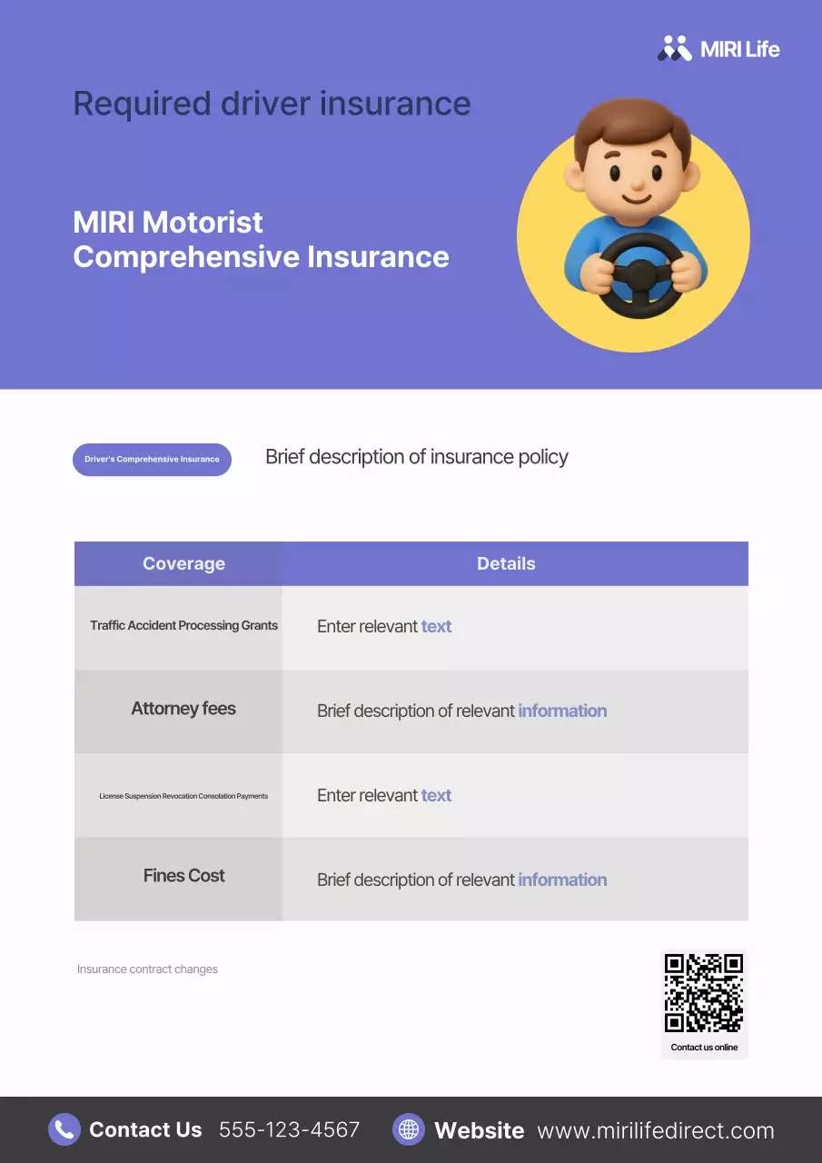 Quảng cáo bảo hiểm ô tô màu tím đơn giản