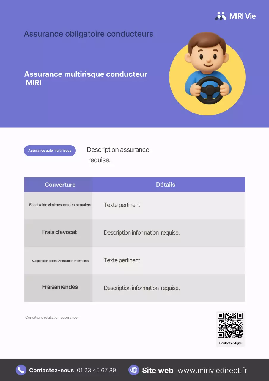 Simple publicité violette pour une assurance automobile