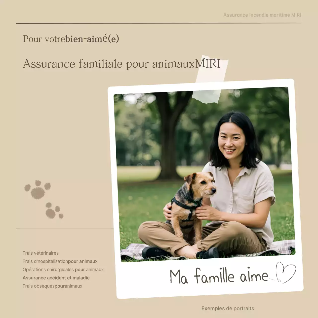Promotion d'assurance pour animaux de compagnie Beige Clean