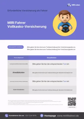 Einfache lila Autoversicherungsanzeige