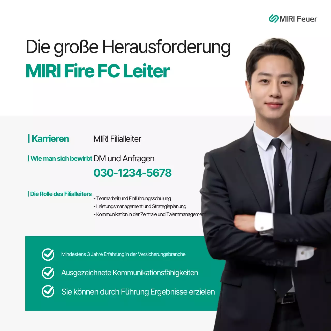 Green Modern Leadership Insurance Center Leader Recruitment