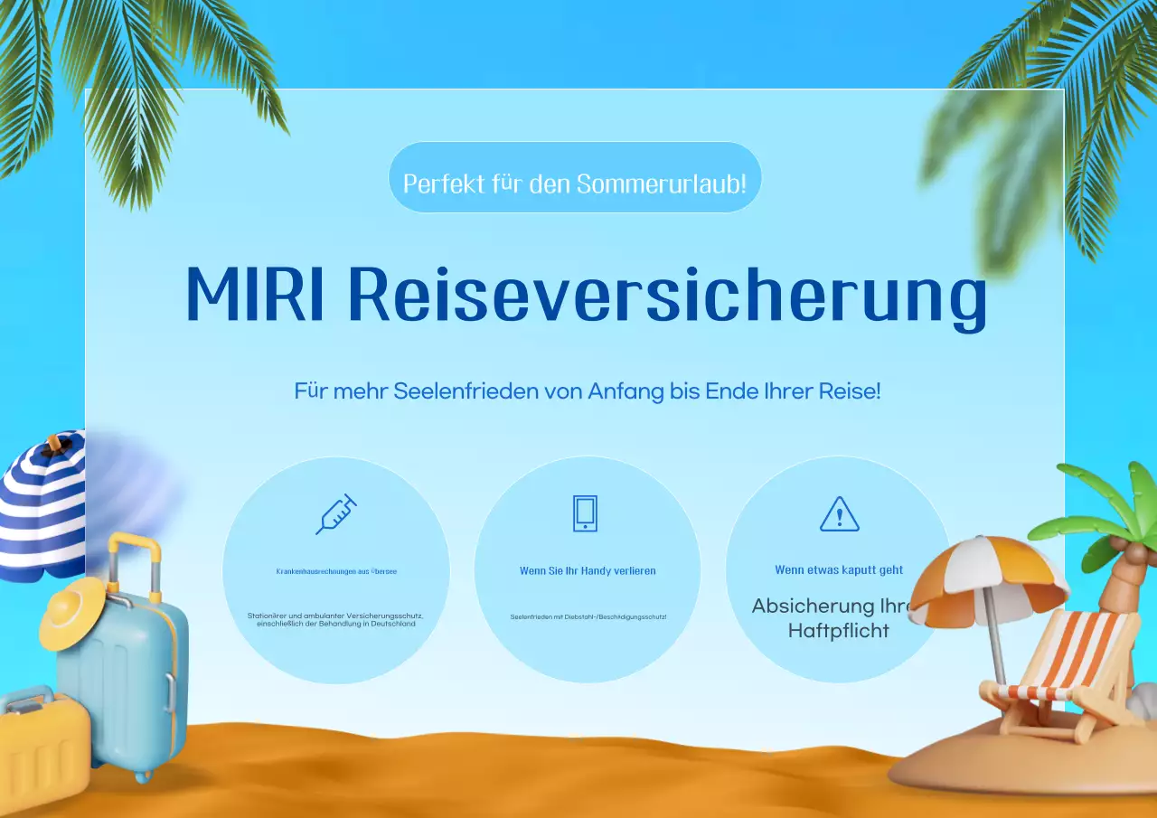 Sky Blue Modern Reiseversicherungsleitfaden