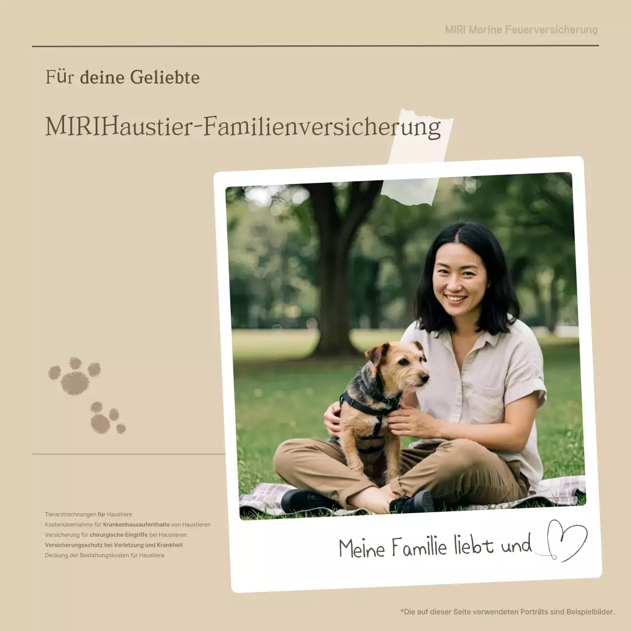 Beige Clean Haustierversicherungsangebot