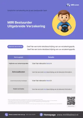 Eenvoudige paarse autoverzekeringsadvertentie