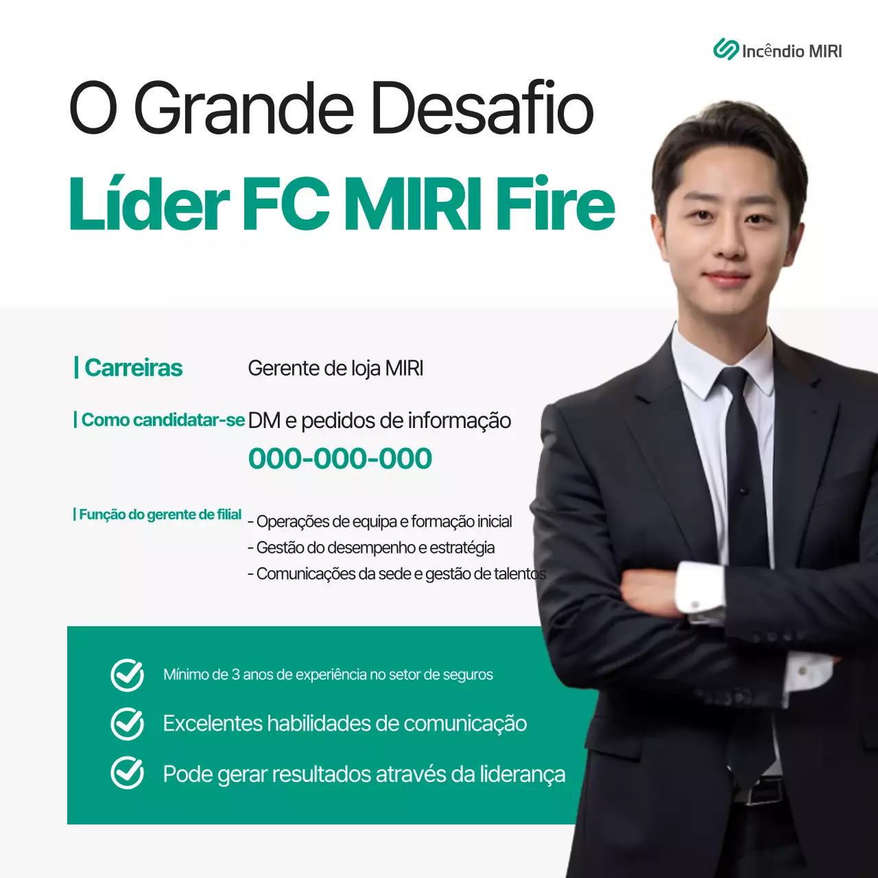 Recrutamento de Líderes do Centro de Seguros Green Modern Leadership