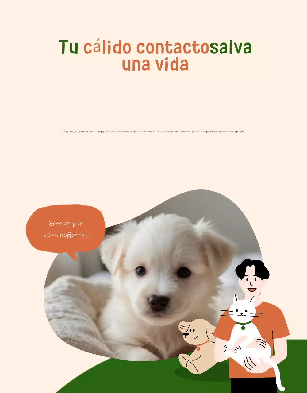 Reclutamiento para la protección de animales bebés beige