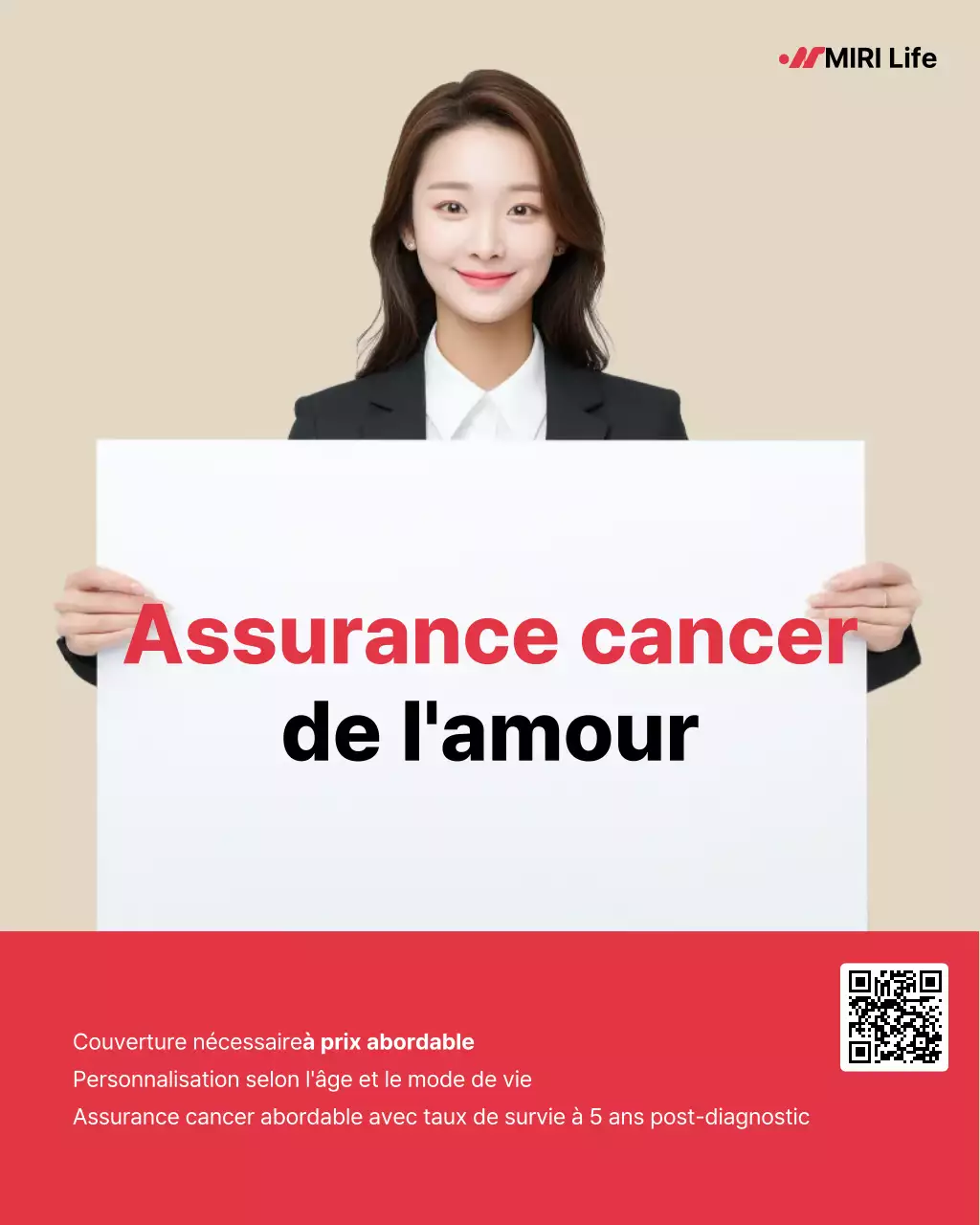 Publicité d'assurance beige propre