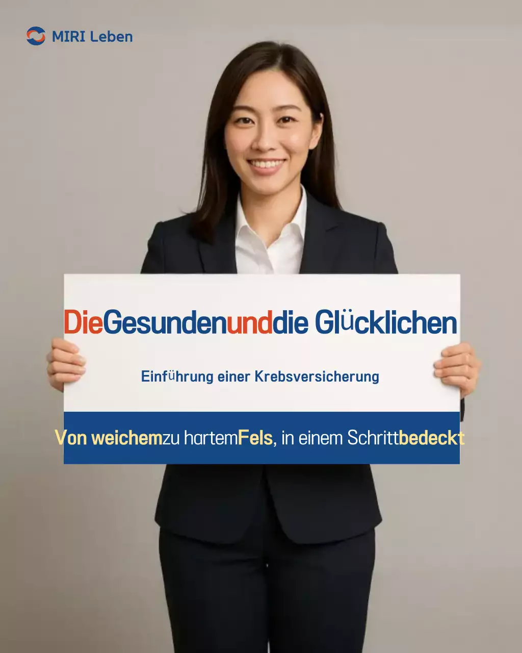 Beige Simple Krebsversicherungsanzeige