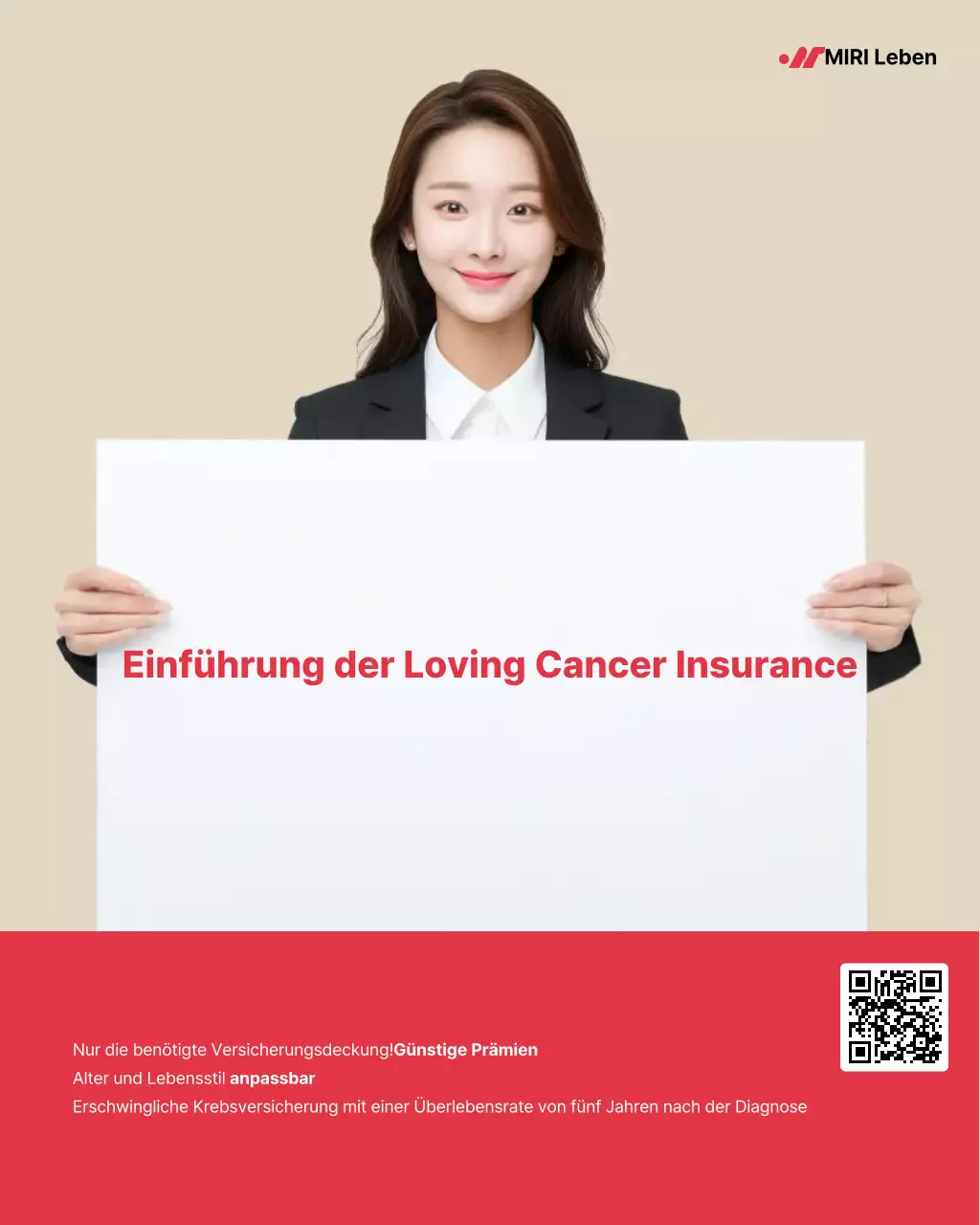 Beige Clean Versicherungsanzeige