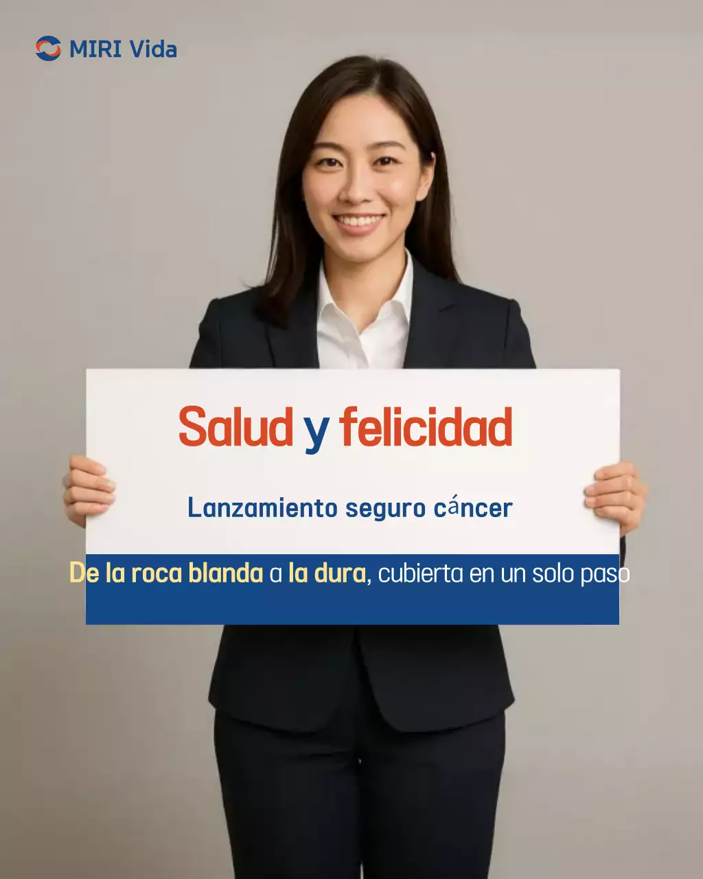 Anuncio de seguro contra el cáncer en beige simple