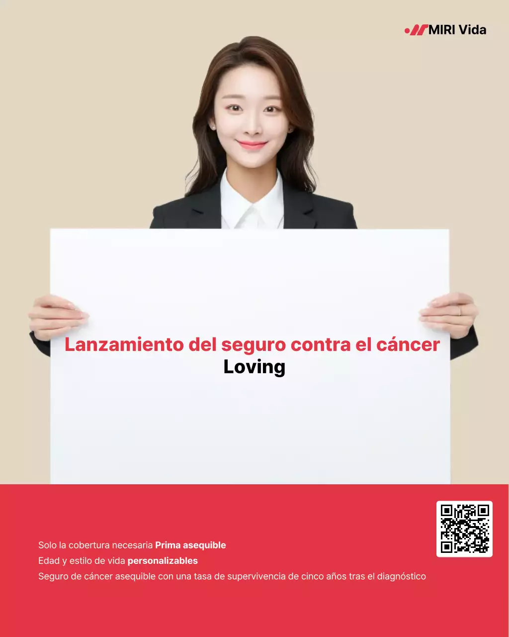 Anuncio de seguros Beige Clean