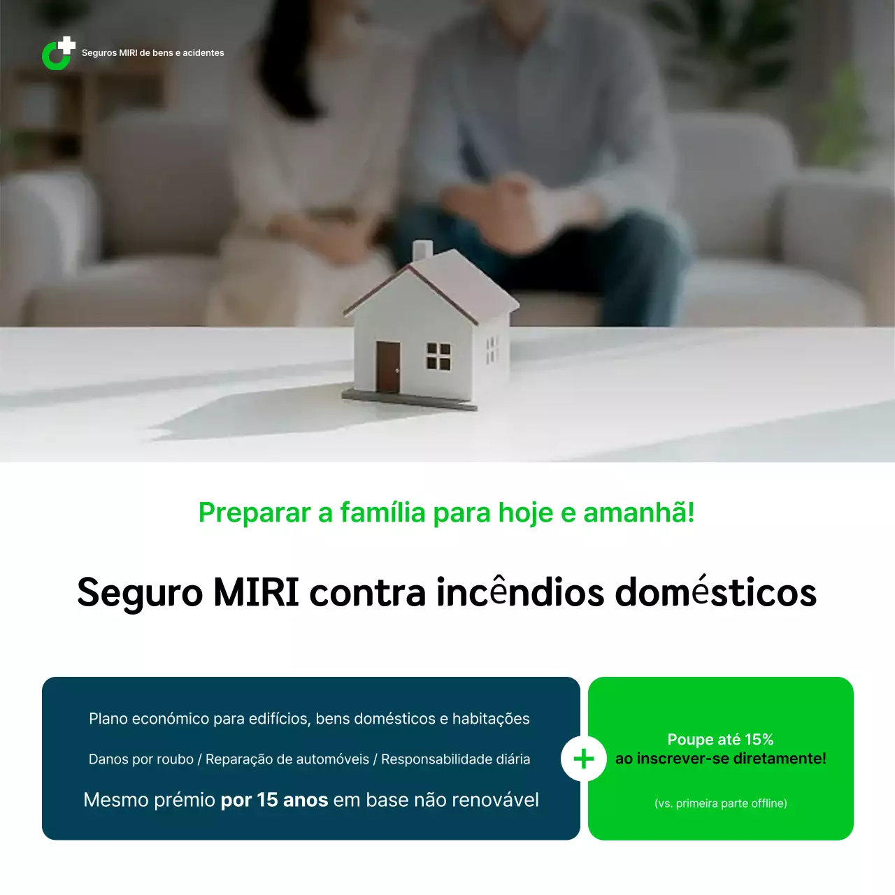Anúncio de Seguro Verde Moderno