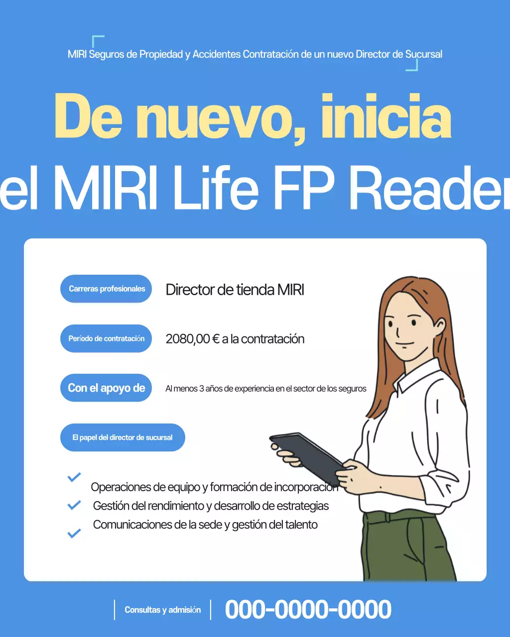 Anuncio de reclutamiento de líderes de Blue Simple Insurance