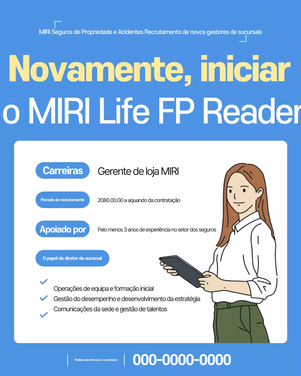 Anúncio de recrutamento de líder da Blue Simple Insurance