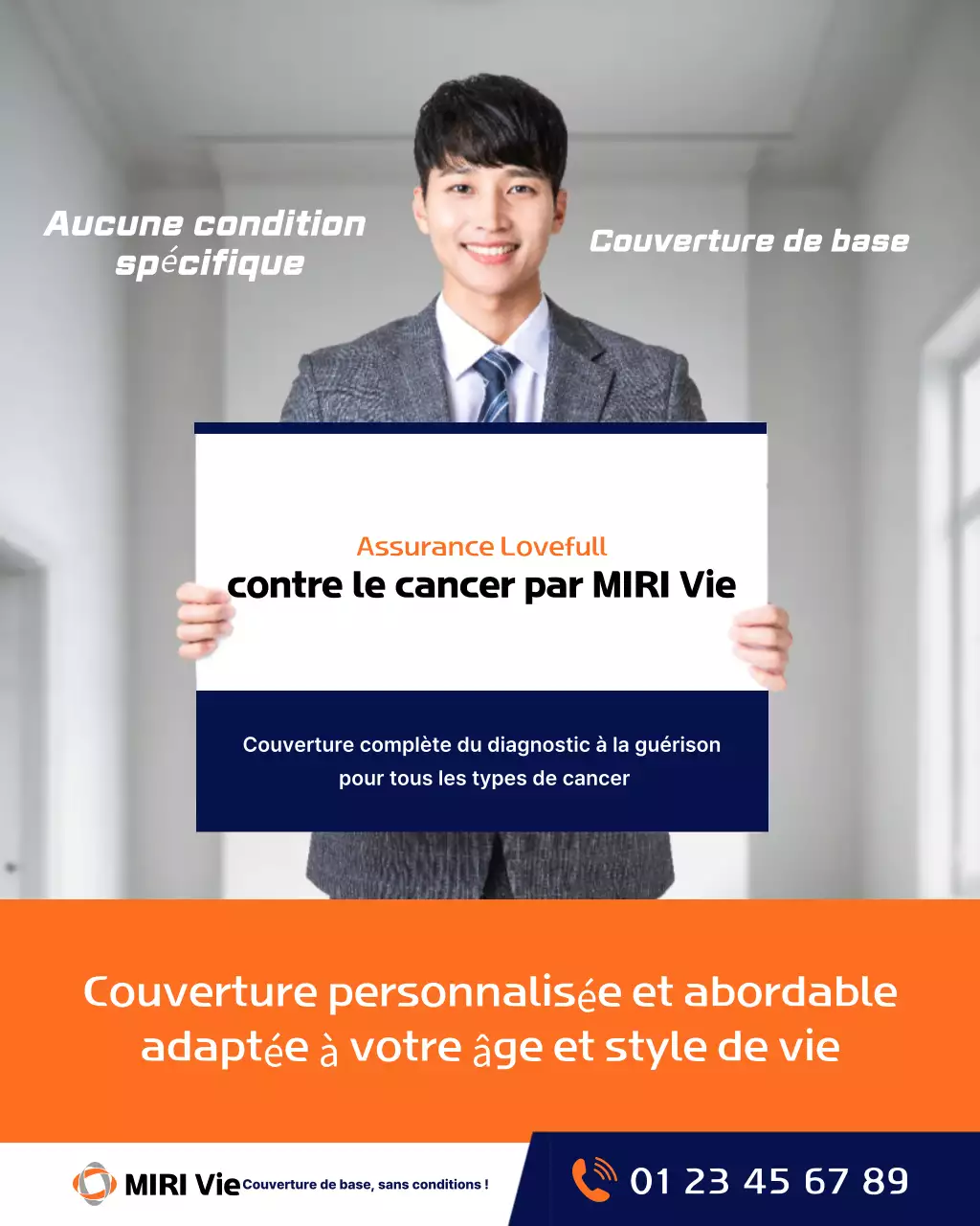 Publicité d'assurance moderne orange